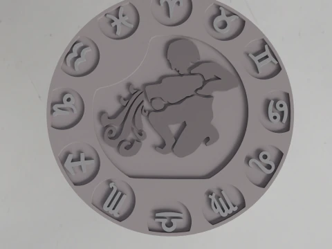 Beer Coaster AQUARIUS STL file for 3d printing 3D Print Model