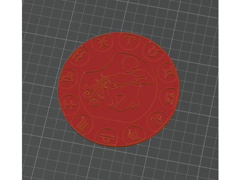 Beer Coaster AQUARIUS STL file for 3d printing 3D Print Model