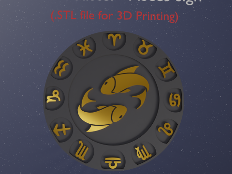 Beer Coaster PISCES STL file for 3d printing 3D Druckmodell
