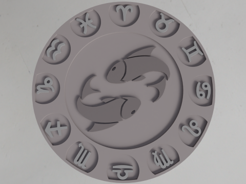 Beer Coaster PISCES STL file for 3d printing 3D 프린트 모델