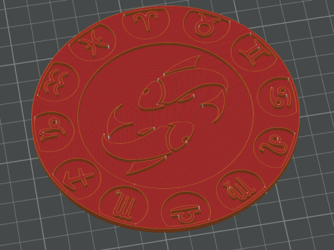 Beer Coaster PISCES STL file for 3d printing 3D 프린트 모델