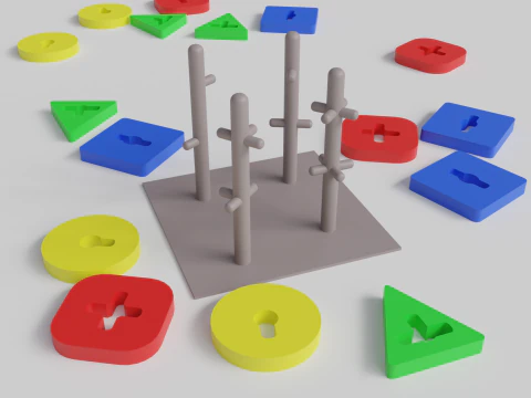 Игрушка Монтессори для сортировки форм, образовательные блоки для детей, файлы STL для 3D-печати Le 3D Принт Модель