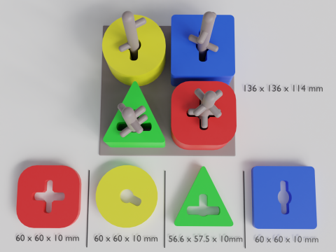 Montessori Shape Sorting Toy Educational Stacking Blocks for Kids STL Files for 3D Printing Le 3D printmodel