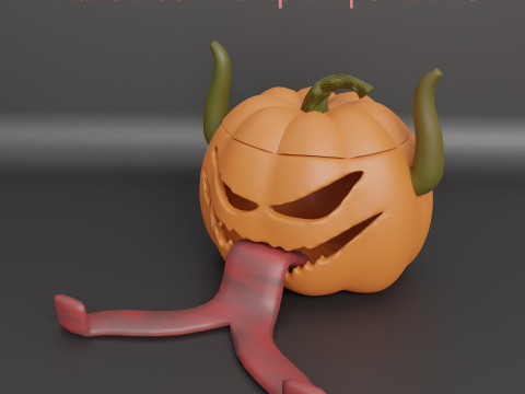 Halloween Pumpkin with Tongue Phone Stand Jack OLantern with Lid STL File for 3D Printing Spo Modelo de impresión 3D