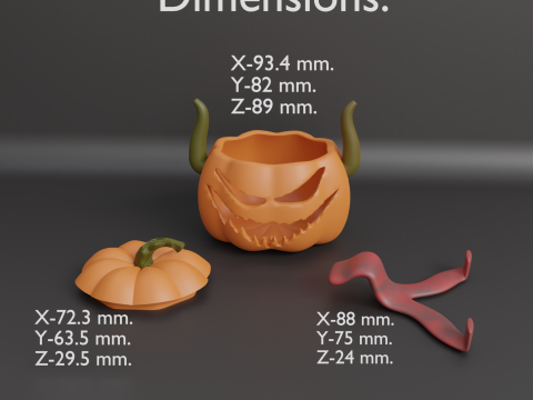 Halloween Pumpkin with Tongue Phone Stand Jack OLantern with Lid STL File for 3D Printing Spo Modelo de impresión 3D