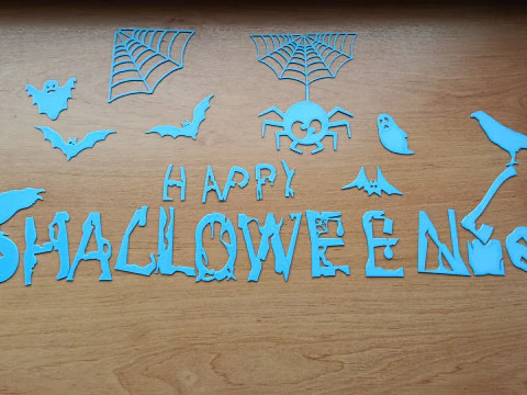 Mini Halloween Decoration Set Happy Halloween Bats Pumpkins 3 STL Files for 3D Printing 3D Print Model