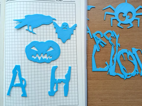 Mini Halloween Decoration Set Happy Halloween Bats Pumpkins 3 STL Files for 3D Printing 3D Print Model