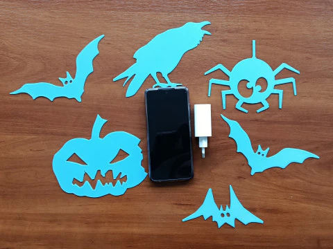 Duży zestaw dekoracji Halloween 20 oddzielnych plik&oacute;w STL Wesołego Halloween nietoperzy Dynie Pajęcza sieć Model do druku 3D