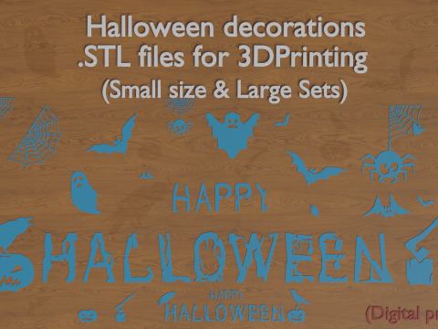 Halloween Decoration Bundle Small size Large Sets 23 STL Files for 3D Printing Modelo de Impressão 3D
