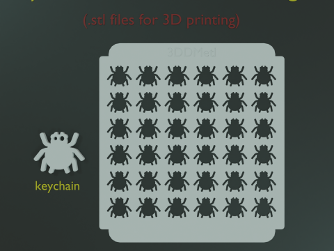 Sprinkle Stencil Spider Design With keychain 3D printmodel