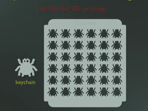 Sprinkle Stencil Spider Design With keychain 3D Print Model