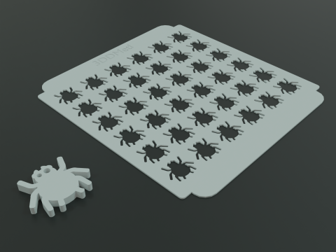 Sprinkle Stencil Spider Design With keychain 3D printmodel