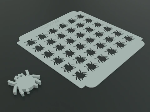 Sprinkle Stencil Spider Design With keychain 3D Print Model