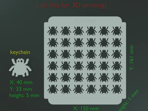 Sprinkle Stencil Spider Design With keychain 3D Print Model