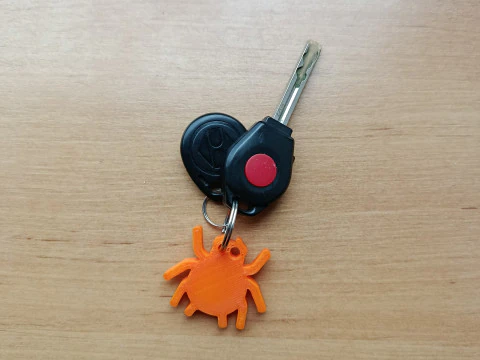 Sprinkle Stencil Spider Design With keychain 3D Print Model