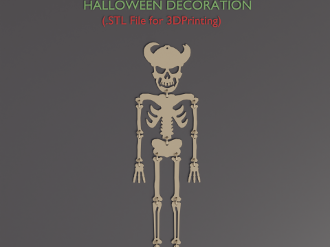 Hanging Skeleton Halloween Decoration 3D Printable STL Files 3D Print Model