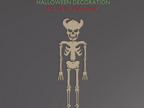 Висячий скелет, украшение на Хэллоуин, файлы STL для 3D-печати 3D Принт Модель