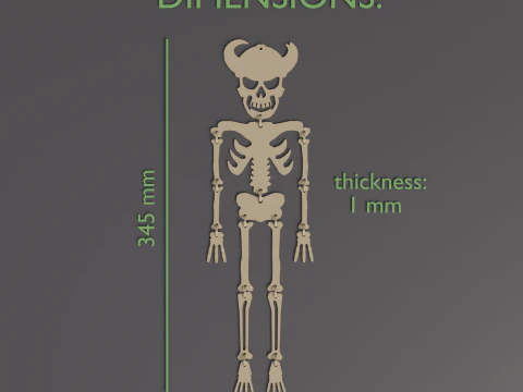 Висячий скелет, украшение на Хэллоуин, файлы STL для 3D-печати 3D Принт Модель