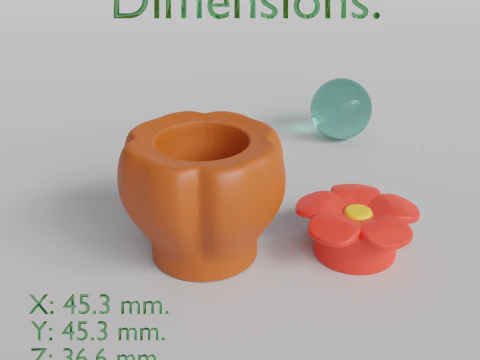 3D Printed Flower Drawer Knob - Cabinet Handle - Kids Furniture Pull 3D Print Model