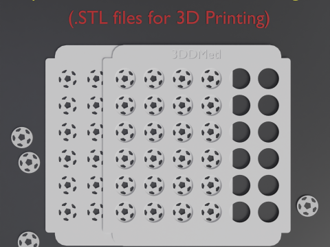 Taburkan Stensil Desain SEPAKBOLA Model Cetak 3D