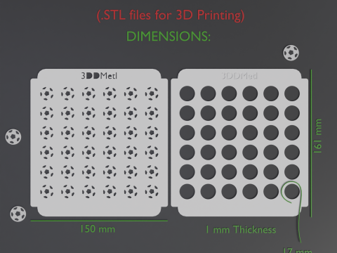 Taburkan Stensil Desain SEPAKBOLA Model Cetak 3D