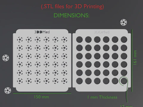 Sprinkle Stencil FOOTBALL Design 3D Print Model