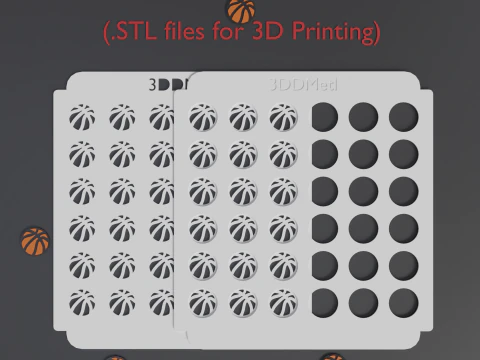 Sprinkle Stencil BASKETBALL Design 3D Print Model
