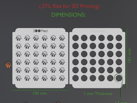 Трафарет для посипання БАСКЕТБОЛ 3D Принт Модель