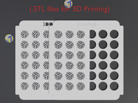 洒模板排球设计 3D 打印模型