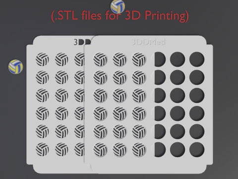 Sprinkle Stencil VOLLEYBALL Design 3D Print Model