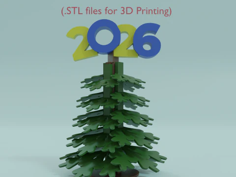 Arquivo STL da &aacute;rvore de Natal 2026 para impress&atilde;o 3D Modelo de Impressão 3D