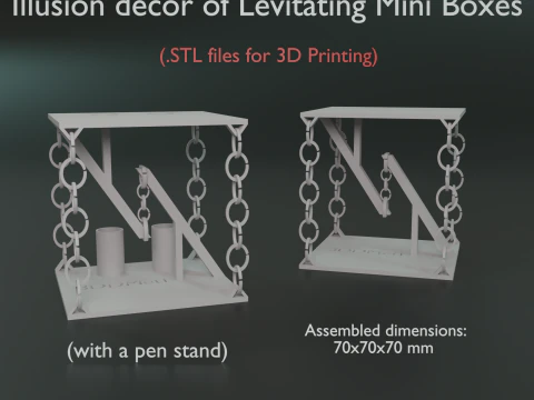 Illusion decor of Levitating magic Mini Boxes stl files for 3d printing 3D Print Model