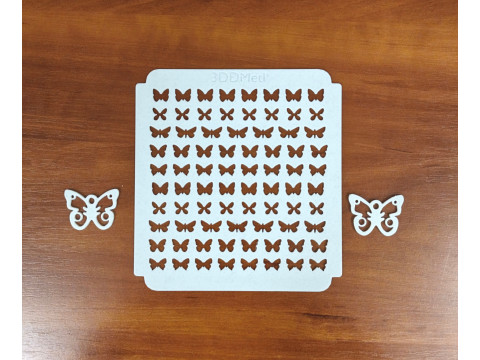 喷洒模板蝴蝶设计礼品用于 3D 打印饼干制造商的数字 STL 文件下载 3D 打印模型