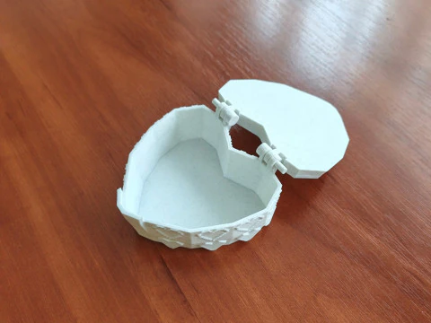 Valentine Rose Heart Jewelry Box Hinged Lid STL 3D Print Model