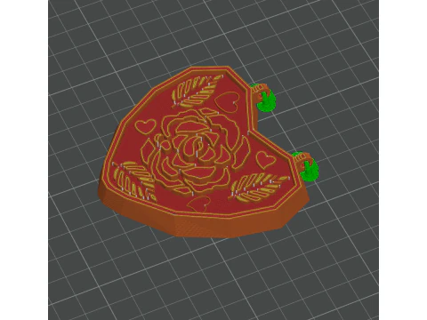 Valentine Rose Heart Jewelry Box Hinged Lid STL 3D Print Model