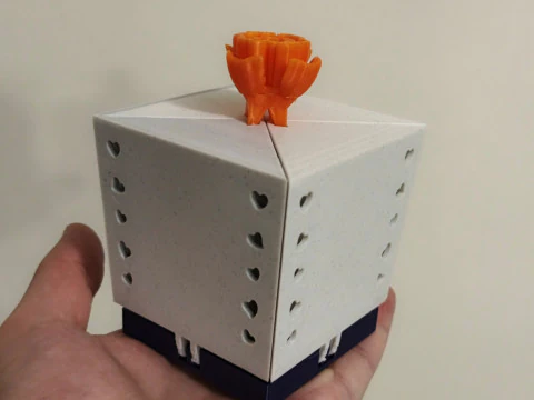 Rose Key Surprise Box Mechanical Gift Box STL Pull-to-Open Design 3D Print Model