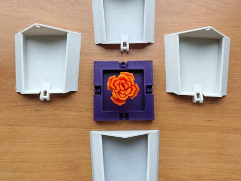 Rose Key Surprise Box Mechanical Gift Box STL Pull-to-Open Design 3D Print Model