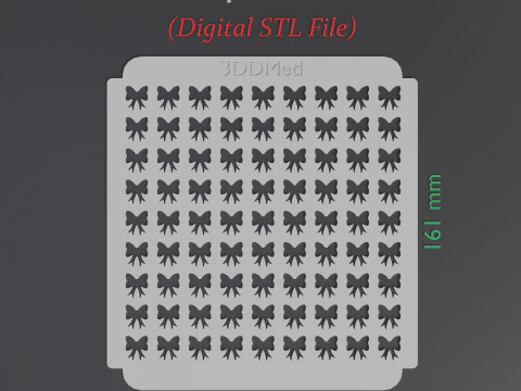 Bow Tie Sprinkle Stencil 3D Print Model