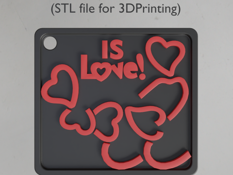 Брелок для ключей "Любовь" 3D Принт Модель
