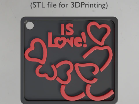Portachiavi &egrave; l'amore Modello di stampa 3D