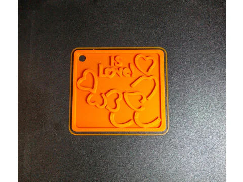 Is Love Keychain 3D Print Model