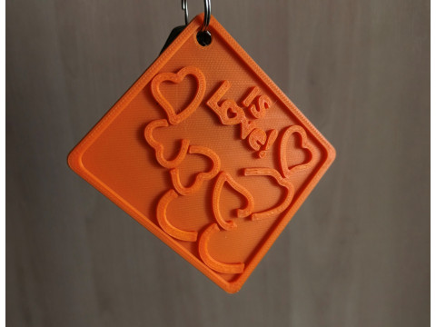Брелок для ключей "Любовь" 3D Принт Модель
