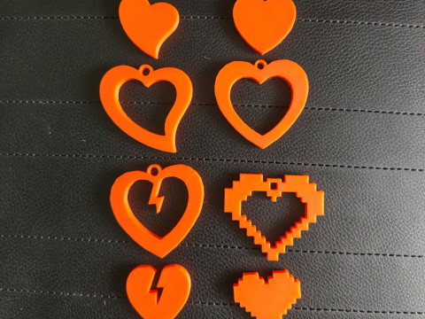 Colgante Coraz&oacute;n Anidado 4 dise&ntilde;os Modelo de impresión 3D