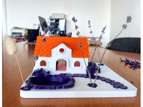 Fantasy Cottage Diorama STL DIY Miniature Scene Real Twig Tree Compatible 3D Printable 3D Print Model