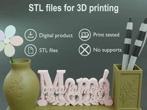 Mothers Day Organizer Spanish Version STL Files for 3D Printing 3D printmodel