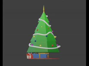 Christmas tree with 4 gift boxes Modelo 3D
