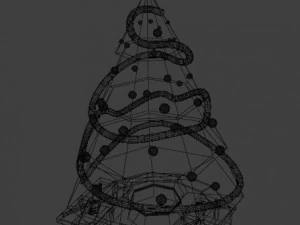 Christmas tree with 4 gift boxes 3D Model
