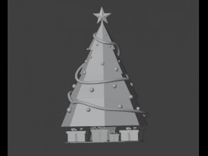 Christmas tree with 4 gift boxes Modelo 3D