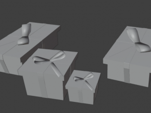 Christmas tree with 4 gift boxes Modelo 3D