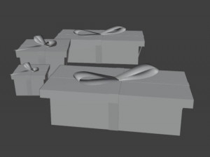 Christmas tree with 4 gift boxes Modelo 3D